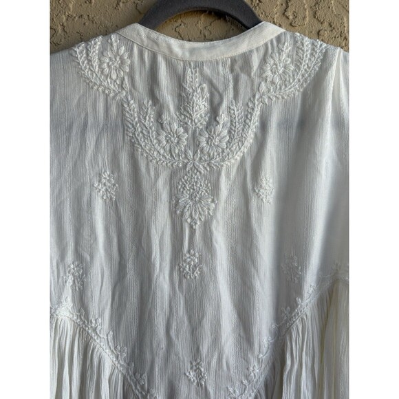 Rachel Zoe White Large Embroidered Etherial Glam Woman’s Angelic Blouse Boho - Picture 9 of 12